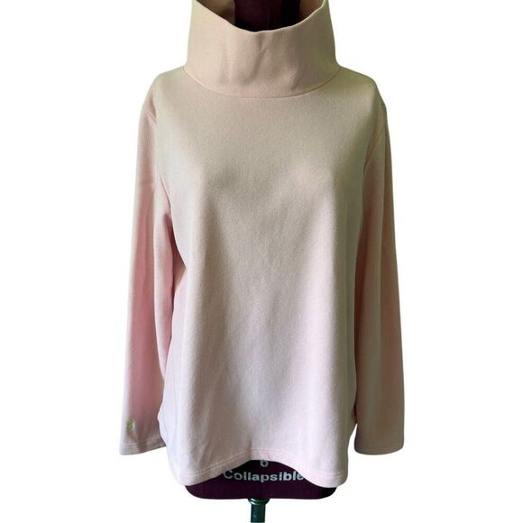 Dudley Stephens Fleece Light Pink Funnel Neck Top Pullover size L - Picture 2 of 10